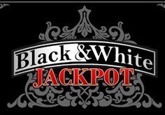 Black 038 White Jackpot Pokie Logo