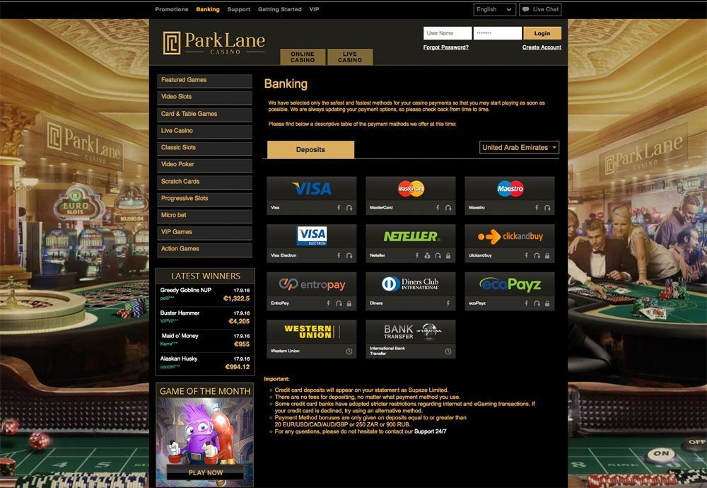 Parklane Casino Online
