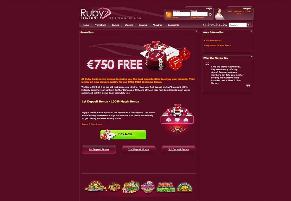 Recenzja kasyna Ruby Fortune 3