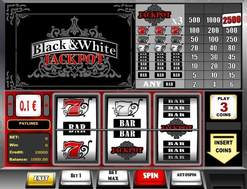 Black 038 White Jackpot Pokie
