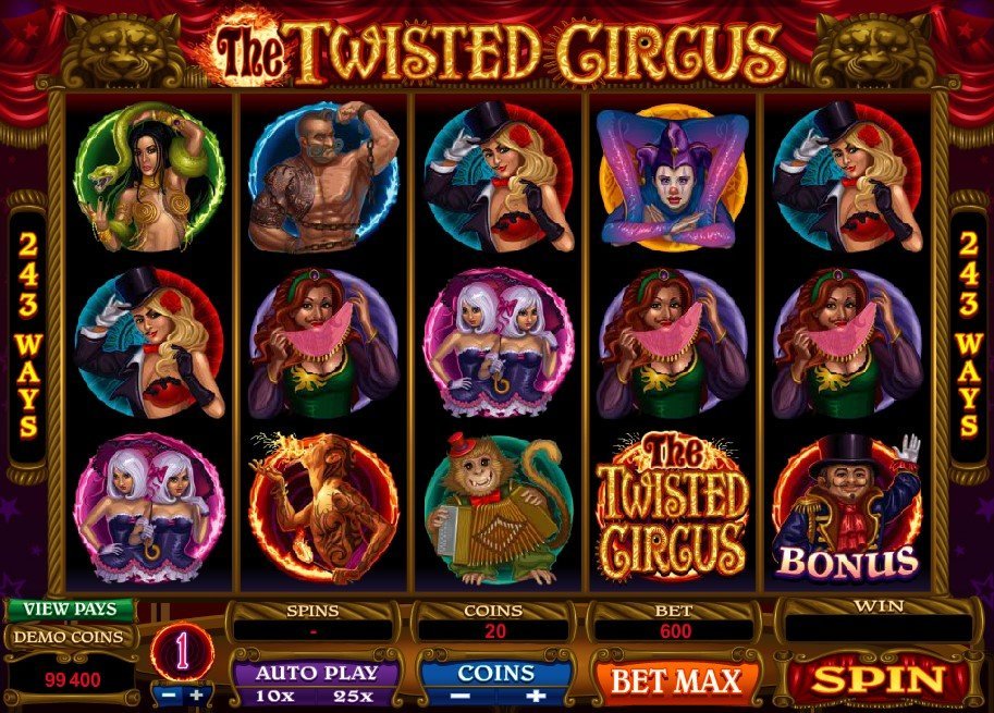 De Twisted Circus Pokie