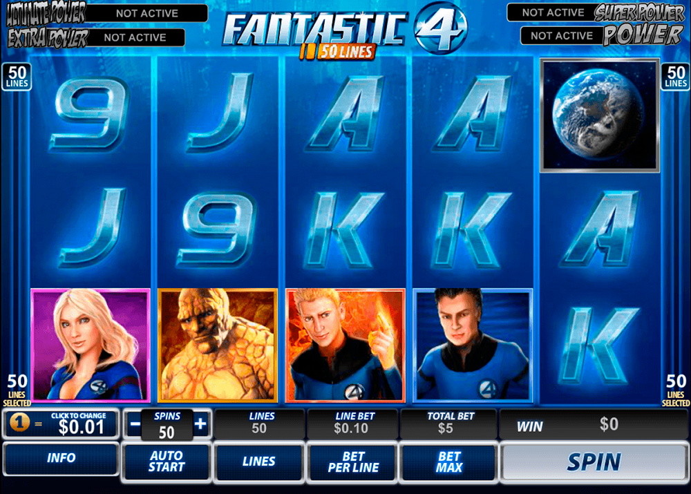 Fantastic Four 50 Linjer Pokie