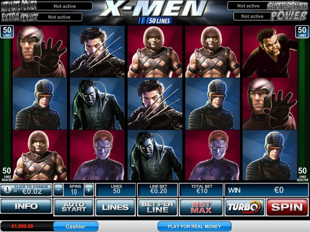 X Men 50 de linii Pokie