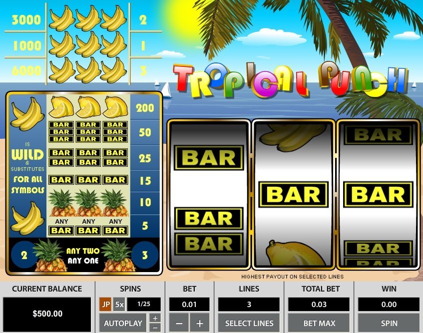Tropical Punch 3 Lines Pokie