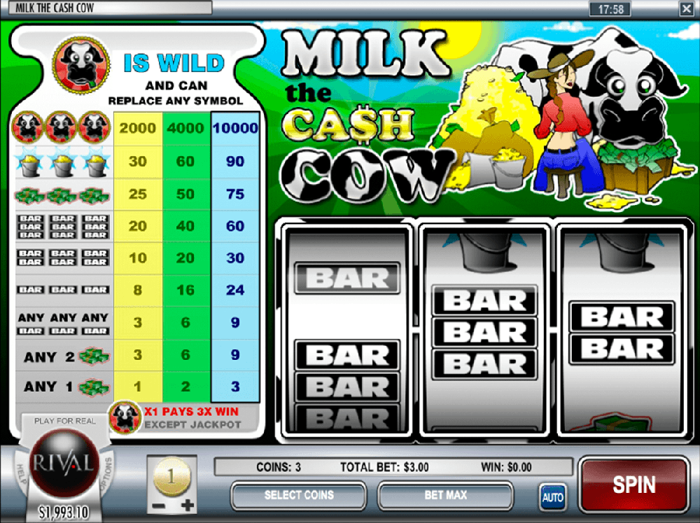 "Milk The Cash Cow Pokie